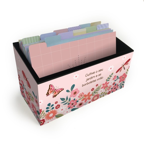 FICHÁRIO DE MESA C/ 12 DIV. BORBOLETAS FINA IDEIA