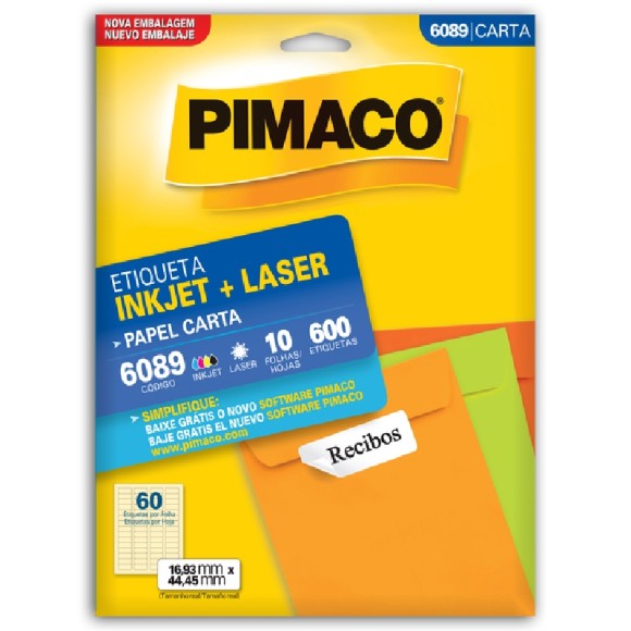 ETIQUETA 6089 10FLSX600ET PIMACO