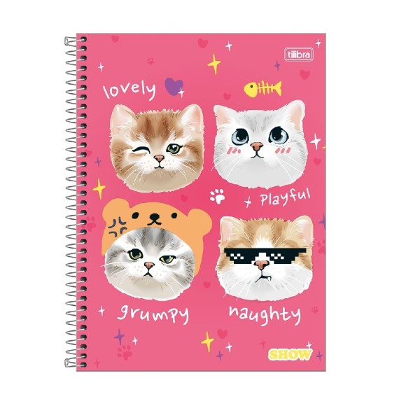 CADERNO ESPIRAL CD UNIV 10M SHOW FEM 160 FLS TILIBRA
