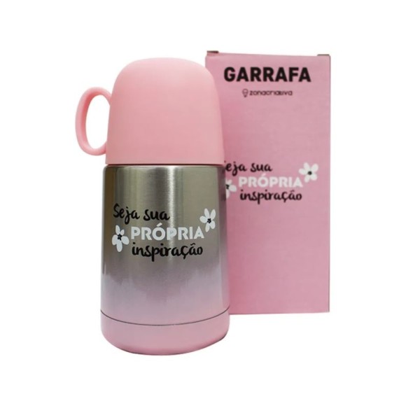 MINI GARRAFA TÉRMICA 210ML SEJA SUA INSPIRAÇÃO ZONA CRIATIVA
