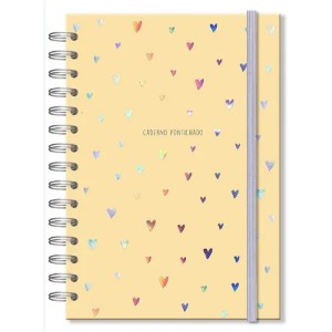 CADERNO PONTILHADO CORAÇÕES HOLOGRÁFICOS FINA IDEIA