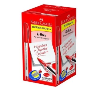 CANETA ESFEROGRÁFICA TRILUX 032 1.0 VERM 50UNIDS FABER-CASTELL