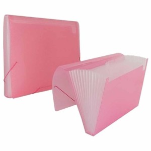 PASTA SANFONADA PLÁSTICA A4 C/ 12 DIVISÓRIAS ROSA POLIBRAS