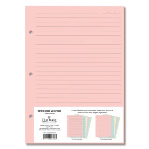 REFIL COLORIDO 25FLS PAUTADAS / 25FLS PONTILHADAS FINA IDEIA