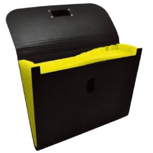 MALETA SANFONADA OF. 12DIV.-PRETO E AMARELO DAC