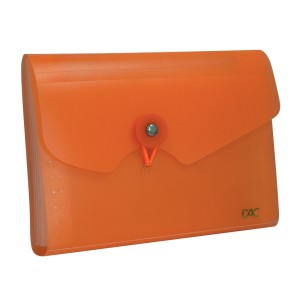 PASTA SANFONADA MINI A6 C/ 5 DIVISÕES LARANJA CAMURÇA DAC