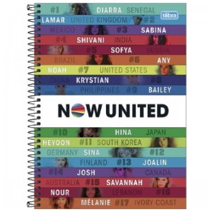 CADERNO ESPIRAL CD UNIVERSITÁRIO 1M NOW UNITED 80F TILIBRA