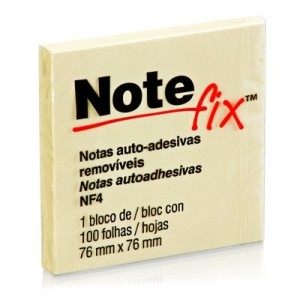 BLOCO ADESIVO NOTEFIX AMARELO 100FLS 76X76MM