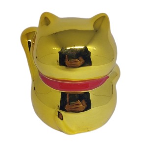 GATO DA SORTE PORCELANA DOURADO