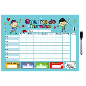 QUADRO INCENTIVO MENINO HORIZONTAL 29X40CM METAL
