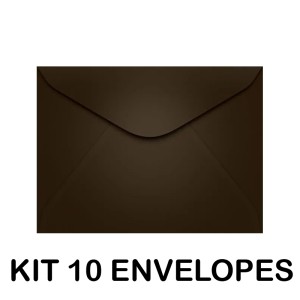 KIT 10 ENVELOPES COLORIDO 72X108MM MARROM