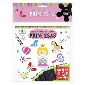 RASPE E DESENHE COM ESTÊNCIL PRINCESAS TODOLIVRO