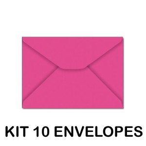 KIT 10 ENVELOPES COLORIDO 72X108MM PINK