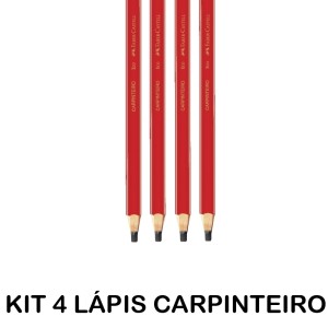 KIT COM 4 LÁPIS CARPINTEIRO FABER CASTELL