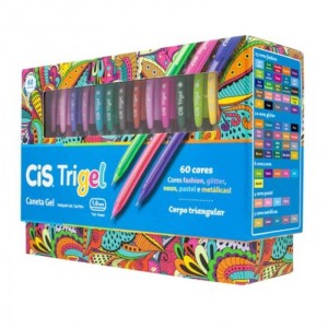CANETA GEL TRIGEL 1.0MM C/ 60 CORES CIS