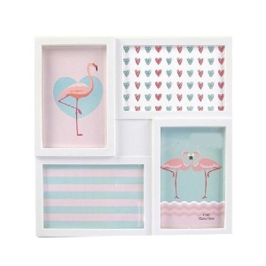 PORTA RETRATO 4 FOTOS PLÁSTICO 10X15CM FLAMINGO