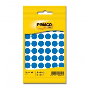 ETIQUETA ADESIVA TP 12 AZ 210 UNIDS 12MM AZUL PIMACO