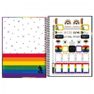 CADERNO ESPIRAL CD UNIV 10M MICKEY RAINBOW 160 FLS TILIBRA