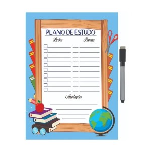 QUADRO PLANO DE ESTUDO MENINO 29X40CM METAL