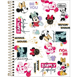 CADERNO ESPIRAL CD COLEGIAL 10M MINNIE 160 FLS TILIBRA