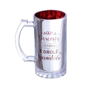 CANECA DE CHOPP ELETROSTÁTICA AQUI A PARCERIA É FORTE 450ML ZONA CRIATIVA