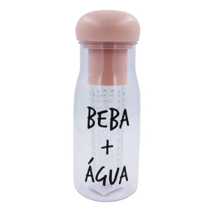 GARRAFA COM INFUSOR 600ML PLASTICO FRASES