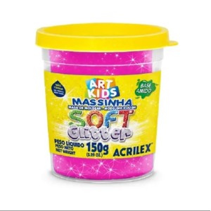 MASSINHA DE MODELAR SOFT GLITTER 150G ROSA MARAVILHA 226 ACRILEX