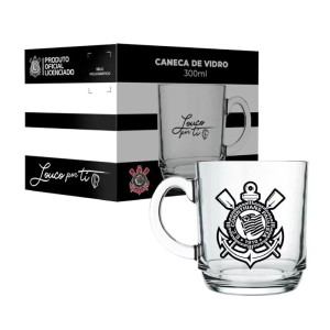 CANECA DE VIDRO 300ML LOUCO POR TI CORINTHIANS ALLMIX