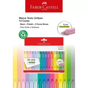 MARCA TEXTO GRIFPEN 15CORES FABER CASTELL