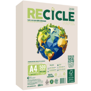 PAPEL SULFITE A4 75G RECICLE JANDAIA 500FLS