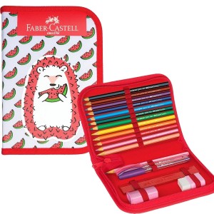 ESTOJO ESCOLAR PORCO ESPINHO KIT 18 ITENS FABER-CASTELL