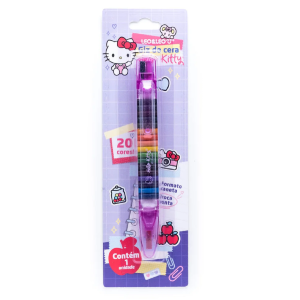 GIZ DE CERA CANETA TROCA PONTA 20 CORES HELLO KITTY LEO&LEO