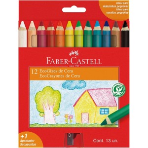 GIZ DE CERA ECOGIZ 12 CORES FABER-CASTELL