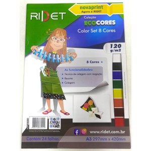BLOCO ECOCORES CRIATIVO COLOR SET A3 120G 24F 8C RIDET