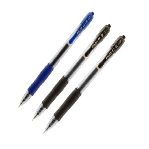 KIT 3 CANETAS GEL G-2 0.7 PRETO AZUL PILOT