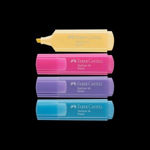 CANETA MARCA TEXTO TEXTLINER PASTEL 46 4 CORES FABER-CASTELL