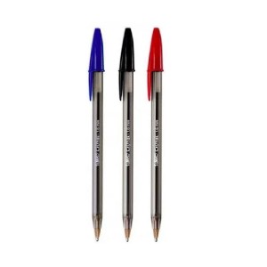 KIT 3 CANETA BIC 1.6 AZUL/PRETO/VERMELHO