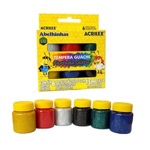 TEMPERA GUACHE FANTASIA METALLIC 6 CORES 15ML ACRILEX