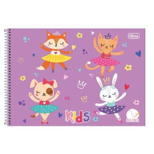 CADERNO ESPIRAL CD MEIA PAUTA SAPECA FEMININO 40FLS TILIBRA