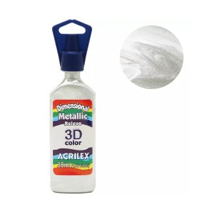 TINTA DIMENSIONAL METALLIC RELEVO 3D BRANCO 562 ACRILEX