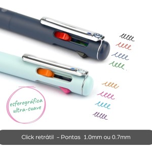 CANETA IZEE 4 CORES 1.0MM CORPO AZUL CLARO PENTEL