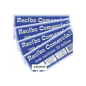 RECIBO COMERCIAL 50FLS COM CANHOTO COM 5 BLOCOS TAMOIO