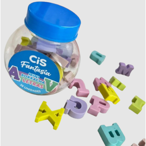 BORRACHA FANTASIA MINI ALFABETO C/26 CIS