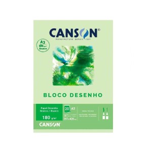 BLOCO DESENHO A3 180G C/ 20 FOLHAS BRANCO CANSON