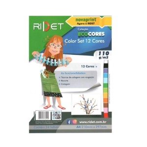 BLOCO ECOCORES CRIATIVO COLOR SET A4 110G 24F 12C RIDET