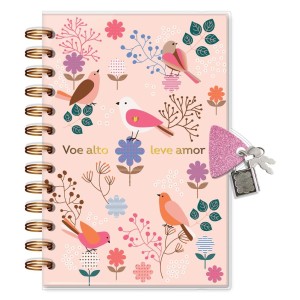 DIARIO COM CHAVE LEVE AMOR FINA IDEIA