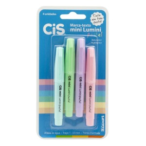 MARCA TEXTO MINI LUMINI PASTEL BLISTER C/ 4 CORES CIS