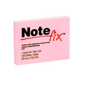 BLOCO ADESIVO NOTEFIX  ROSA 100 FLS 76X102MM 3M