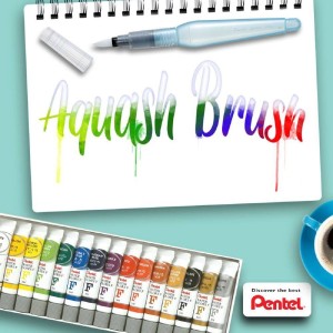 PINCEL AQUASH BRUSH RESERVATÓRIO DE ÁGUA PONTA MÉDIA PENTEL