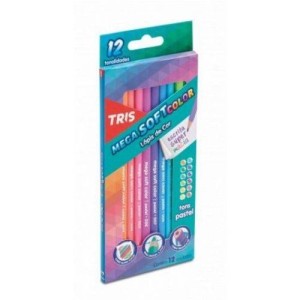 LAPIS DE COR MEGA SOFT COLOR TONS PASTEL C/ 12 CORES TRIS